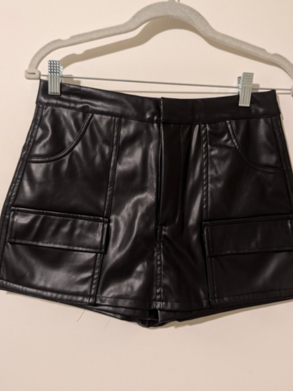 Like New - Black Faux Leather Women Shorts